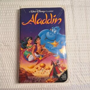 Disney Aladdin VHS Tape Movie Black Diamond Classic Vintage Clamshell Case